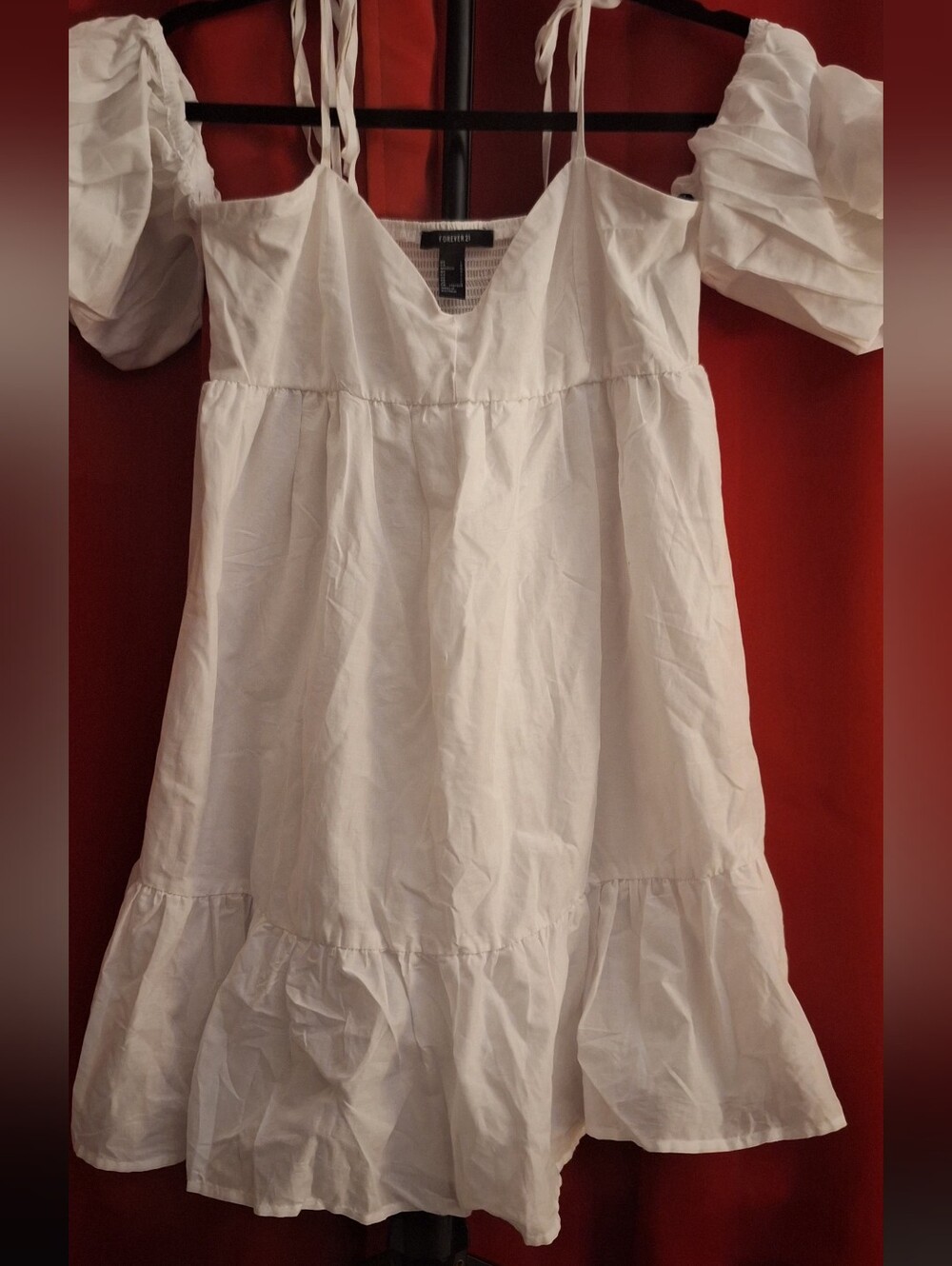 Forever 21 White Puff Sleeve Sundress